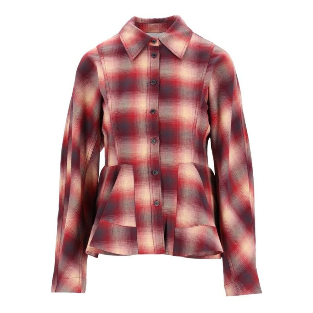 Ganni Women Red Checked Flannel Shirt